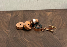 Load image into Gallery viewer, Copper Cutting Board Feet (Small 1&quot; Diameter)
