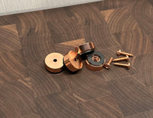 Load image into Gallery viewer, Copper Cutting Board Feet (Small 1&quot; Diameter)
